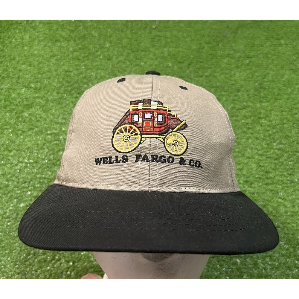 Vintage Wells Fargo SnapBack Big Logo‎ Stagecoach Cap90s USA made Bank Employee